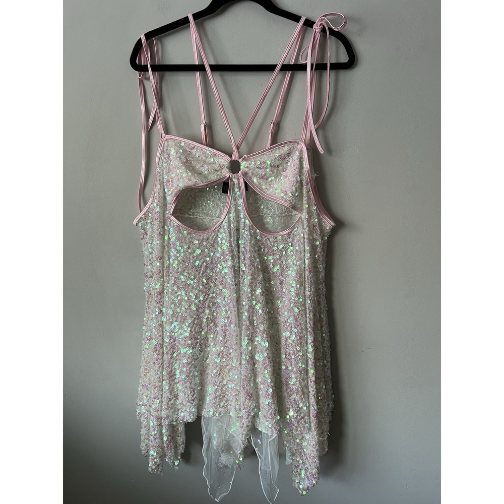 Dolls Kill Club Exx Lightening in a Bottle Dress Size M Sequined Raver NWT